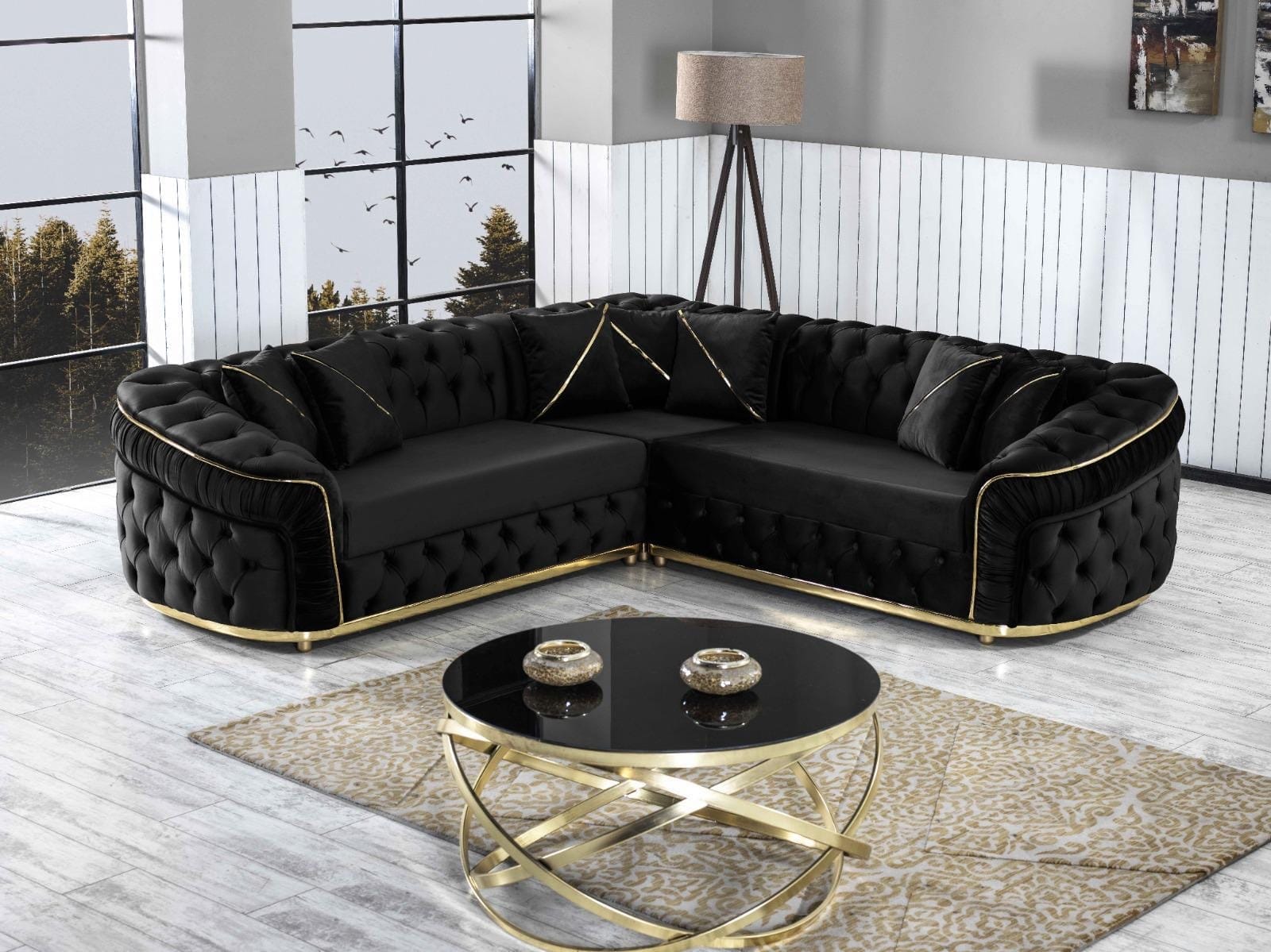 Graphite Chesterfield Corner Sofa