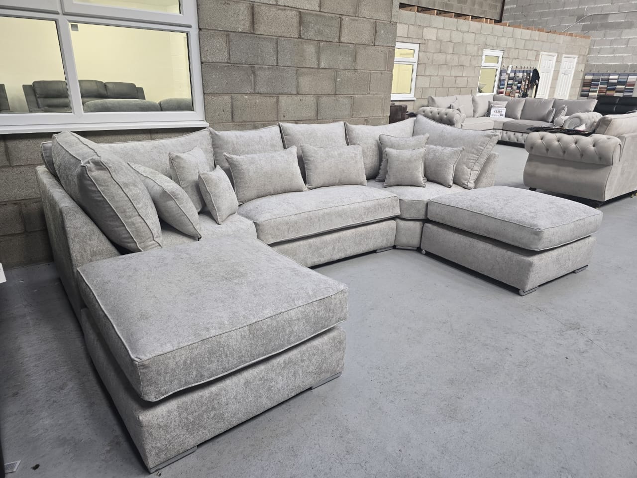 Grey Large U shape Sofa set